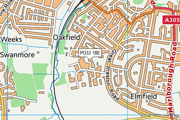 PO33 1BE map - OS VectorMap District (Ordnance Survey)