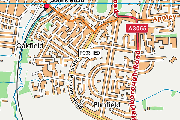 PO33 1ED map - OS VectorMap District (Ordnance Survey) PO33 1ED map - OS VectorMap District (Ordnance Survey)