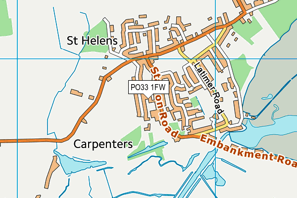 PO33 1FW map - OS VectorMap District (Ordnance Survey) PO33 1FW map - OS VectorMap District (Ordnance Survey)