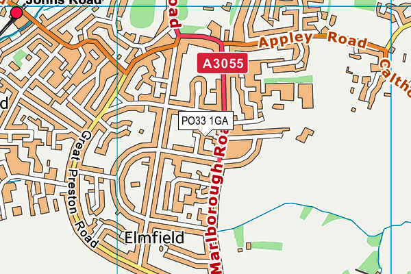 PO33 1GA map - OS VectorMap District (Ordnance Survey) PO33 1GA map - OS VectorMap District (Ordnance Survey)