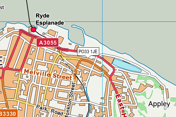 PO33 1JE map - OS VectorMap District (Ordnance Survey)