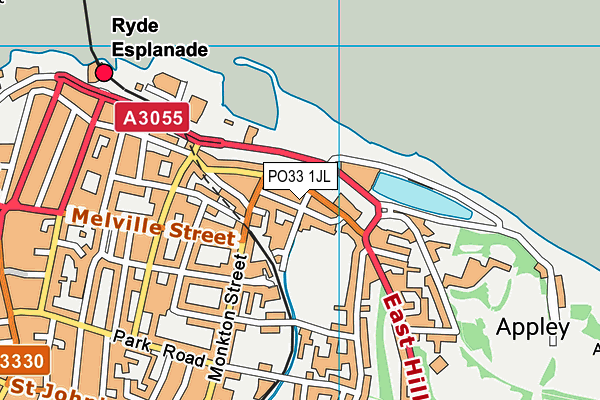 PO33 1JL map - OS VectorMap District (Ordnance Survey) PO33 1JL map - OS VectorMap District (Ordnance Survey)