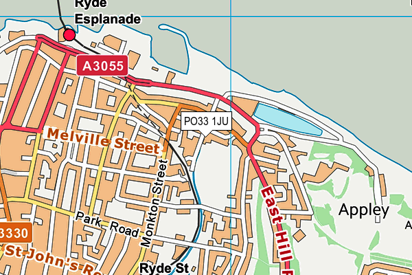 PO33 1JU map - OS VectorMap District (Ordnance Survey) PO33 1JU map - OS VectorMap District (Ordnance Survey)