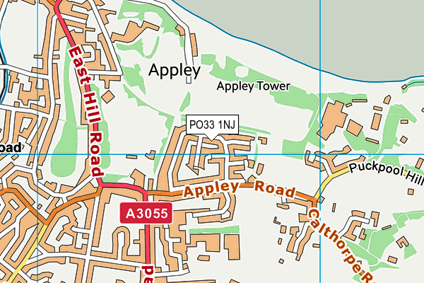 PO33 1NJ map - OS VectorMap District (Ordnance Survey) PO33 1NJ map - OS VectorMap District (Ordnance Survey)