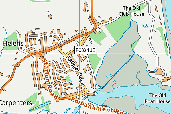 PO33 1UE map - OS VectorMap District (Ordnance Survey) PO33 1UE map - OS VectorMap District (Ordnance Survey)