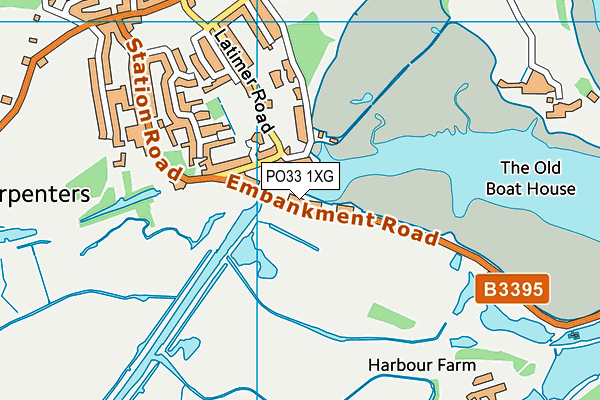 PO33 1XG map - OS VectorMap District (Ordnance Survey)