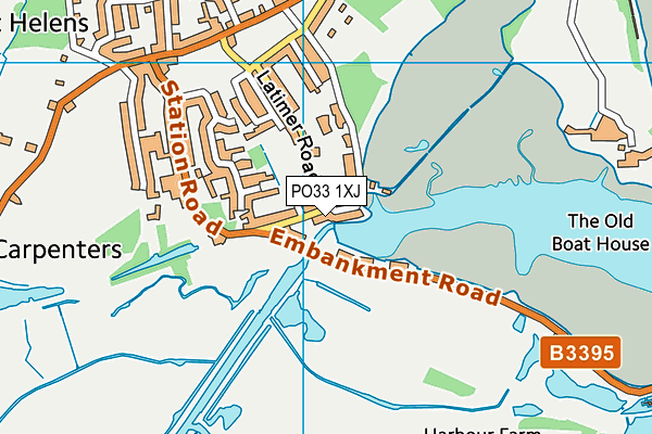 PO33 1XJ map - OS VectorMap District (Ordnance Survey) PO33 1XJ map - OS VectorMap District (Ordnance Survey)