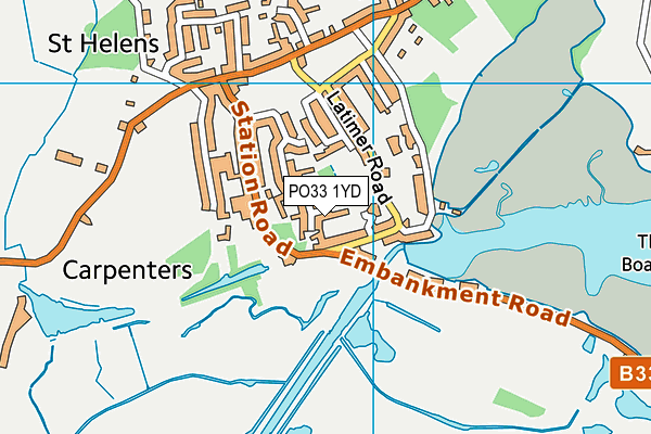 PO33 1YD map - OS VectorMap District (Ordnance Survey) PO33 1YD map - OS VectorMap District (Ordnance Survey)