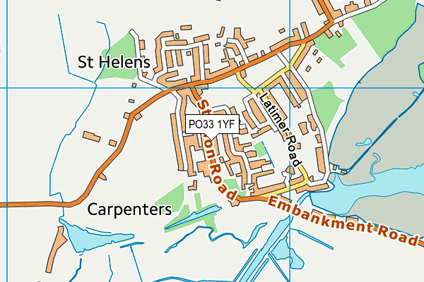 PO33 1YF map - OS VectorMap District (Ordnance Survey) PO33 1YF map - OS VectorMap District (Ordnance Survey)