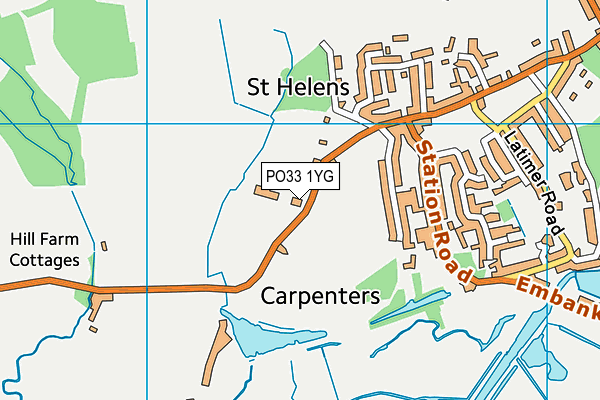 PO33 1YG map - OS VectorMap District (Ordnance Survey) PO33 1YG map - OS VectorMap District (Ordnance Survey)