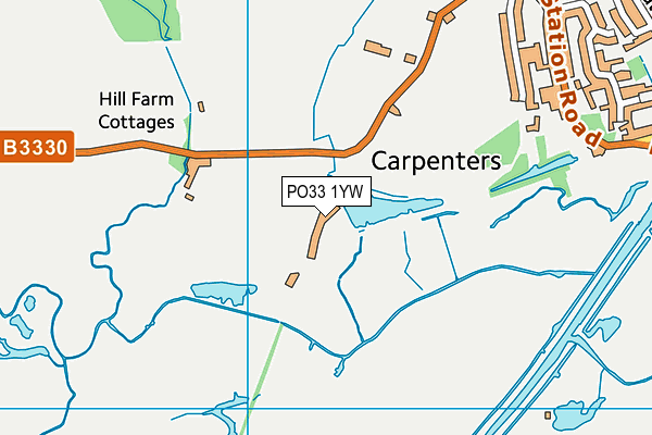 PO33 1YW map - OS VectorMap District (Ordnance Survey) PO33 1YW map - OS VectorMap District (Ordnance Survey)