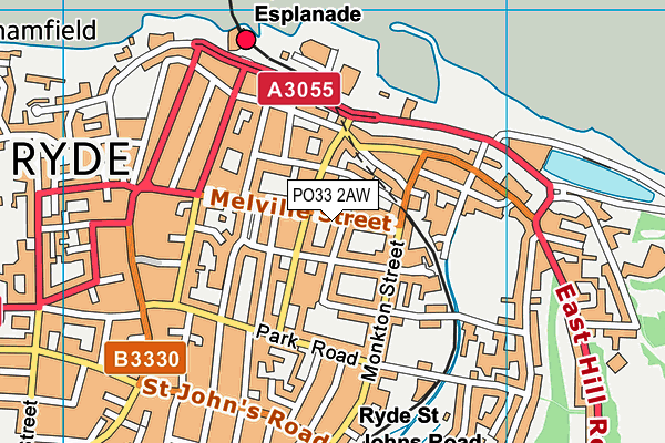 PO33 2AW map - OS VectorMap District (Ordnance Survey) PO33 2AW map - OS VectorMap District (Ordnance Survey)