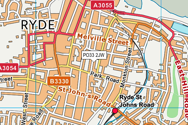 PO33 2JW map - OS VectorMap District (Ordnance Survey) PO33 2JW map - OS VectorMap District (Ordnance Survey)