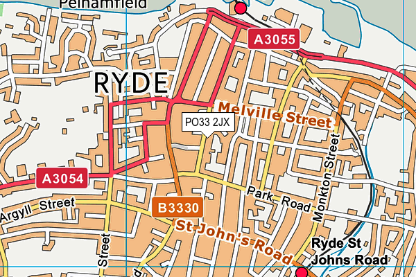 PO33 2JX map - OS VectorMap District (Ordnance Survey) PO33 2JX map - OS VectorMap District (Ordnance Survey)