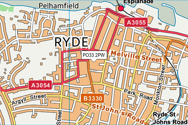 PO33 2PW map - OS VectorMap District (Ordnance Survey) PO33 2PW map - OS VectorMap District (Ordnance Survey)