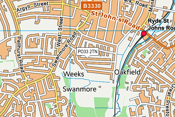 PO33 2TN map - OS VectorMap District (Ordnance Survey) PO33 2TN map - OS VectorMap District (Ordnance Survey)