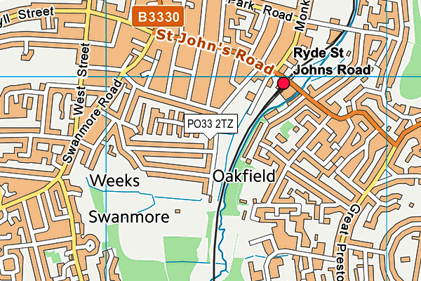 PO33 2TZ map - OS VectorMap District (Ordnance Survey)