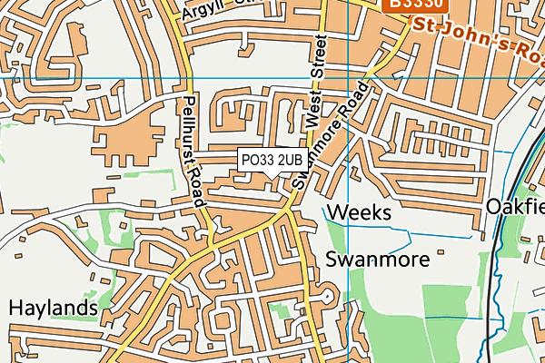 PO33 2UB map - OS VectorMap District (Ordnance Survey) PO33 2UB map - OS VectorMap District (Ordnance Survey)