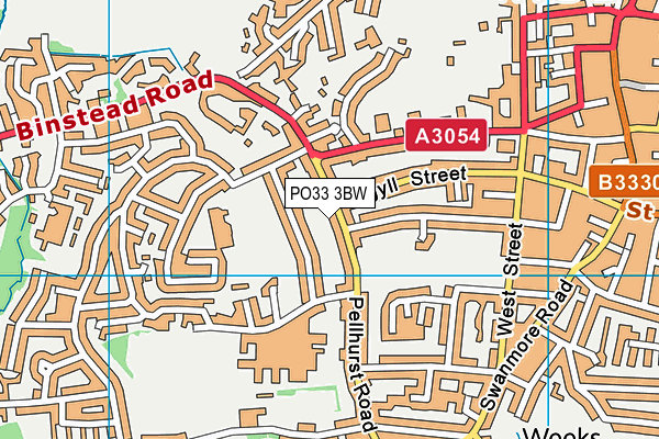 PO33 3BW map - OS VectorMap District (Ordnance Survey)
