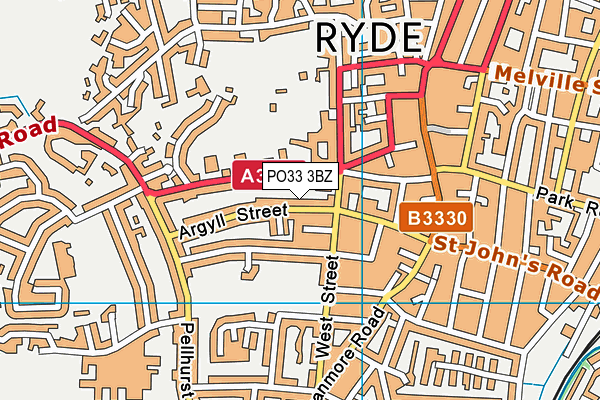 PO33 3BZ map - OS VectorMap District (Ordnance Survey) PO33 3BZ map - OS VectorMap District (Ordnance Survey)
