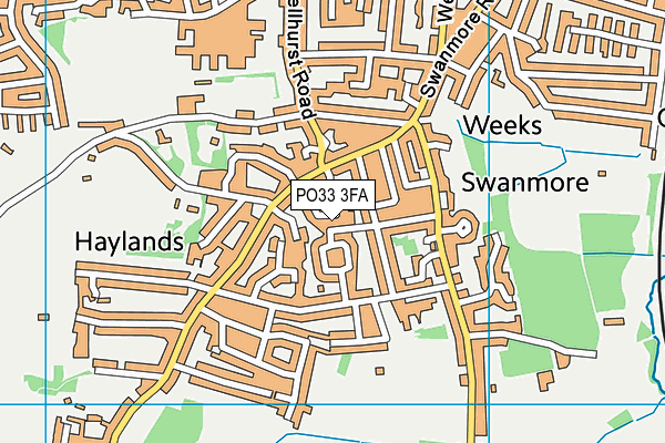 PO33 3FA map - OS VectorMap District (Ordnance Survey) PO33 3FA map - OS VectorMap District (Ordnance Survey)