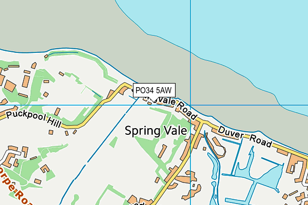 PO34 5AW map - OS VectorMap District (Ordnance Survey) PO34 5AW map - OS VectorMap District (Ordnance Survey)
