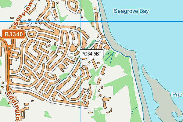 PO34 5BT map - OS VectorMap District (Ordnance Survey) PO34 5BT map - OS VectorMap District (Ordnance Survey)
