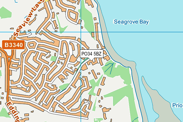 PO34 5BZ map - OS VectorMap District (Ordnance Survey) PO34 5BZ map - OS VectorMap District (Ordnance Survey)