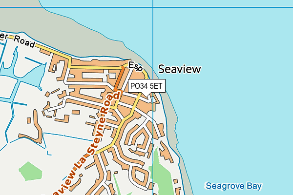 PO34 5ET map - OS VectorMap District (Ordnance Survey) PO34 5ET map - OS VectorMap District (Ordnance Survey)