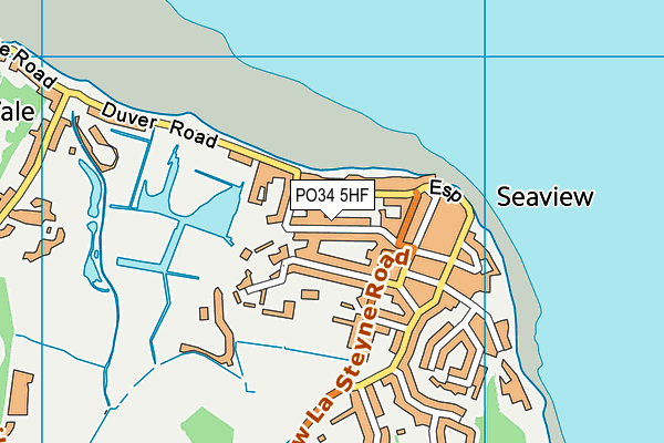 PO34 5HF map - OS VectorMap District (Ordnance Survey)