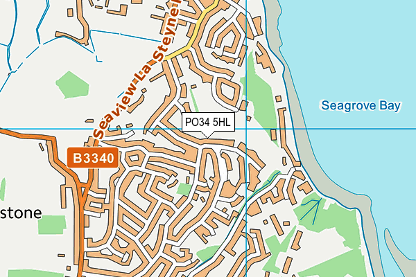 PO34 5HL map - OS VectorMap District (Ordnance Survey) PO34 5HL map - OS VectorMap District (Ordnance Survey)