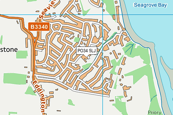 PO34 5LJ map - OS VectorMap District (Ordnance Survey) PO34 5LJ map - OS VectorMap District (Ordnance Survey)
