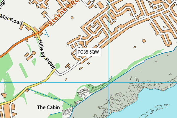 PO35 5QW map - OS VectorMap District (Ordnance Survey) PO35 5QW map - OS VectorMap District (Ordnance Survey)