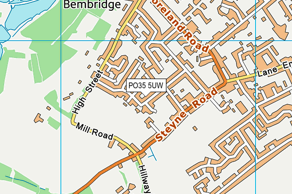 PO35 5UW map - OS VectorMap District (Ordnance Survey) PO35 5UW map - OS VectorMap District (Ordnance Survey)