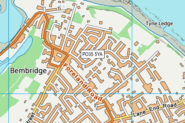 PO35 5YA map - OS VectorMap District (Ordnance Survey)