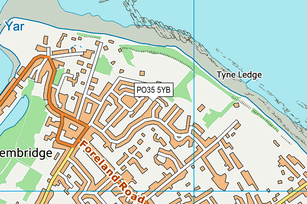 PO35 5YB map - OS VectorMap District (Ordnance Survey) PO35 5YB map - OS VectorMap District (Ordnance Survey)