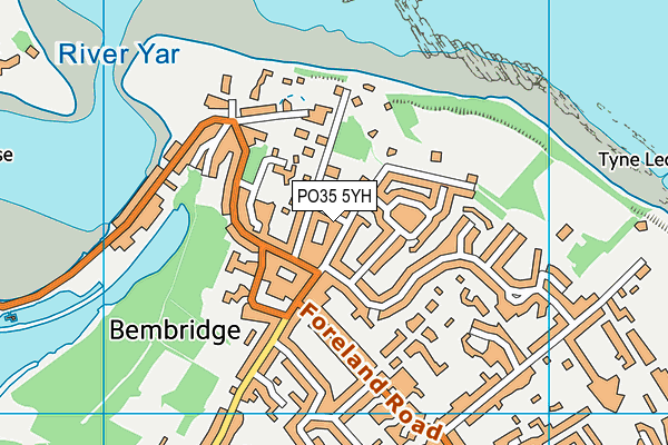 PO35 5YH map - OS VectorMap District (Ordnance Survey) PO35 5YH map - OS VectorMap District (Ordnance Survey)