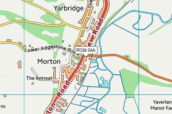 PO36 0AA map - OS VectorMap District (Ordnance Survey) PO36 0AA map - OS VectorMap District (Ordnance Survey)