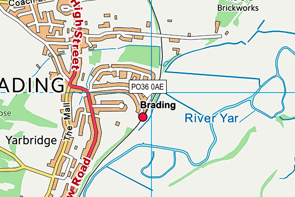 PO36 0AE map - OS VectorMap District (Ordnance Survey) PO36 0AE map - OS VectorMap District (Ordnance Survey)