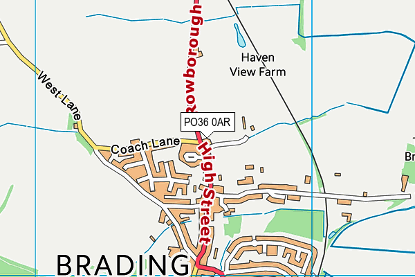 PO36 0AR map - OS VectorMap District (Ordnance Survey) PO36 0AR map - OS VectorMap District (Ordnance Survey)