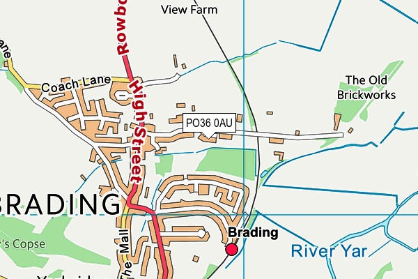 PO36 0AU map - OS VectorMap District (Ordnance Survey)