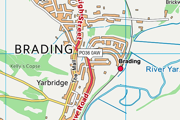 PO36 0AW map - OS VectorMap District (Ordnance Survey) PO36 0AW map - OS VectorMap District (Ordnance Survey)