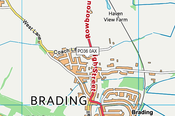 PO36 0AX map - OS VectorMap District (Ordnance Survey)