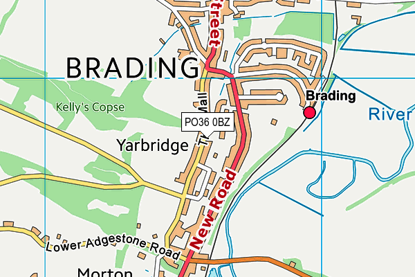 PO36 0BZ map - OS VectorMap District (Ordnance Survey) PO36 0BZ map - OS VectorMap District (Ordnance Survey)
