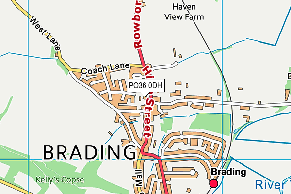 PO36 0DH map - OS VectorMap District (Ordnance Survey) PO36 0DH map - OS VectorMap District (Ordnance Survey)
