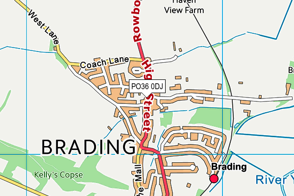 PO36 0DJ map - OS VectorMap District (Ordnance Survey)