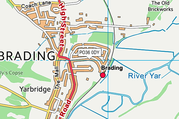 PO36 0DY map - OS VectorMap District (Ordnance Survey)