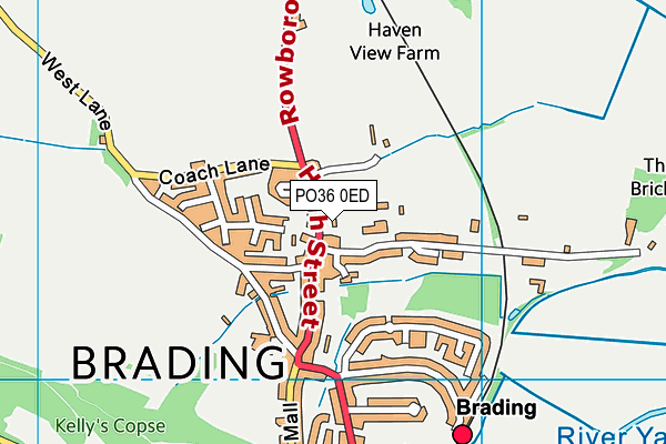 PO36 0ED map - OS VectorMap District (Ordnance Survey) PO36 0ED map - OS VectorMap District (Ordnance Survey)