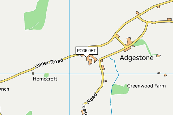 PO36 0ET map - OS VectorMap District (Ordnance Survey) PO36 0ET map - OS VectorMap District (Ordnance Survey)