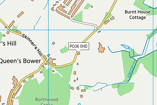 PO36 0HD map - OS VectorMap District (Ordnance Survey)